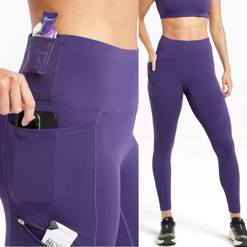NEW Oiselle Pockito 7 POCKET 7/8 High Rise Legging Twilight Purple $128 Size 6